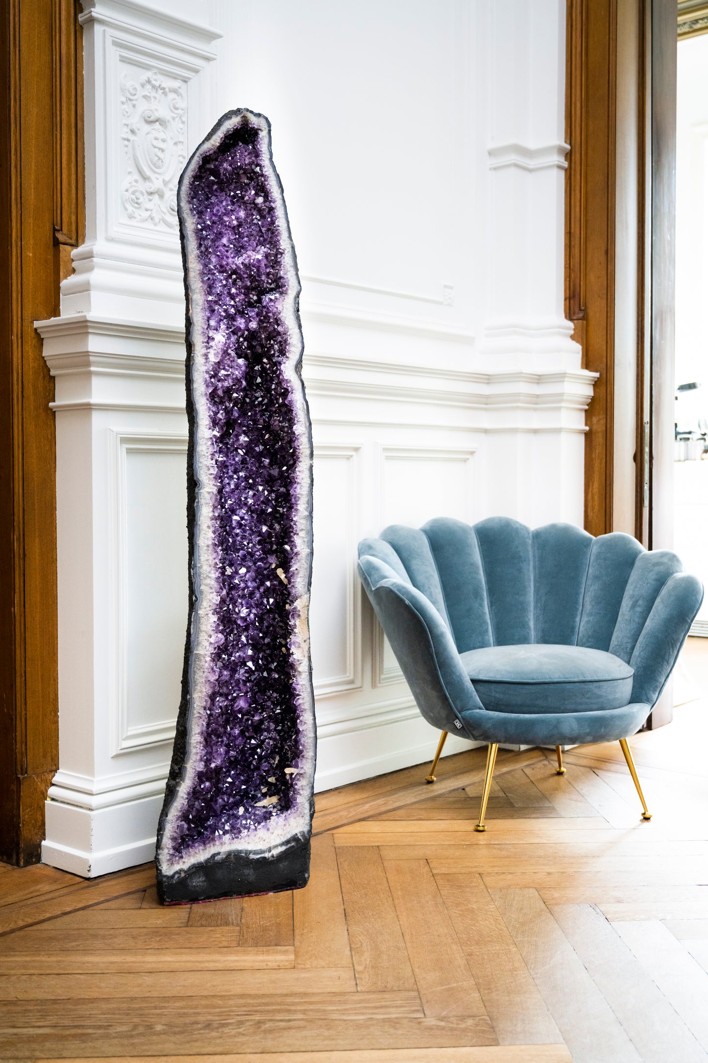 Amethyst Geode Paar mit Calcit | Brasilien