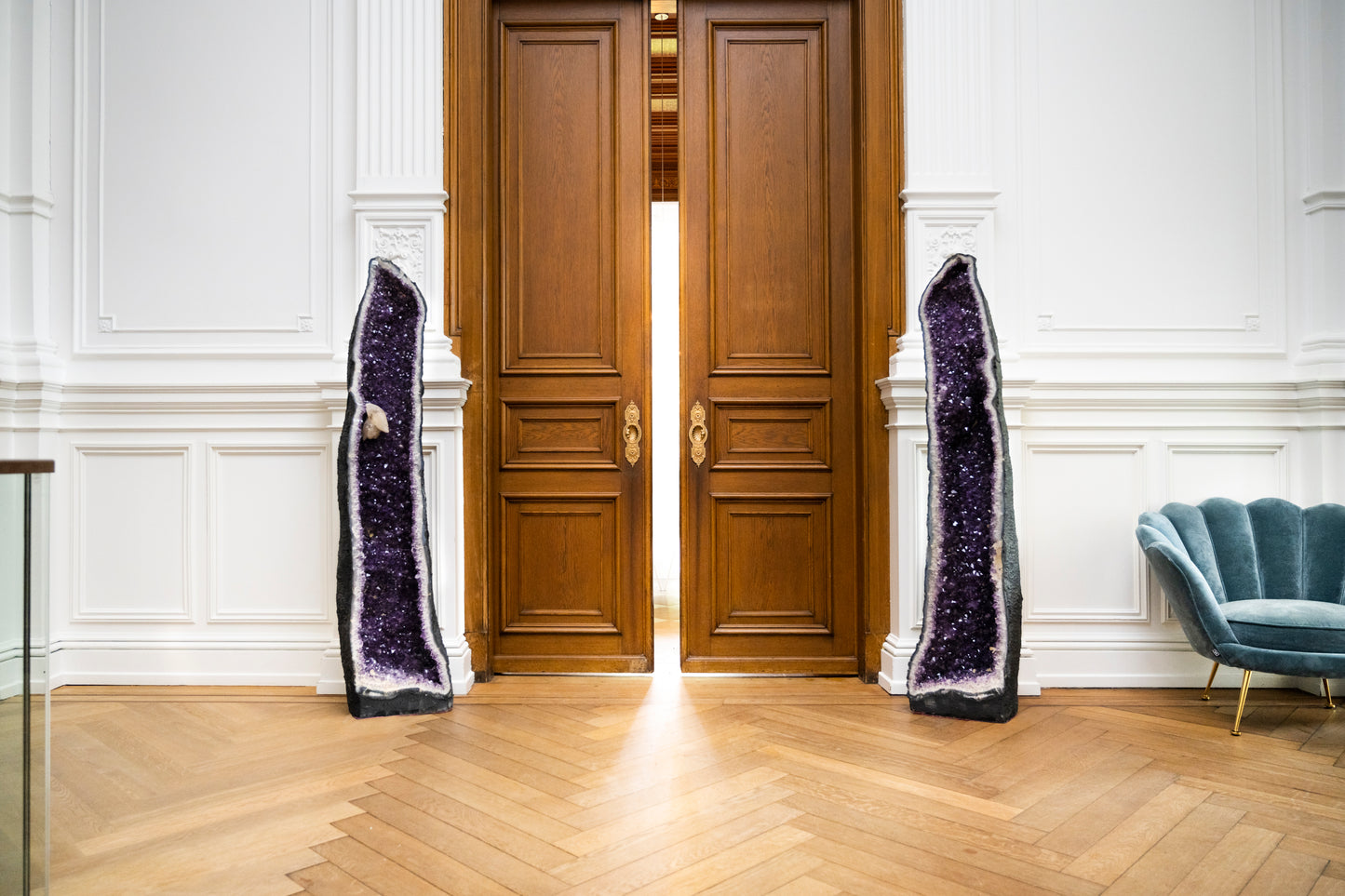 Amethyst Geode Paar mit Calcit | Brasilien