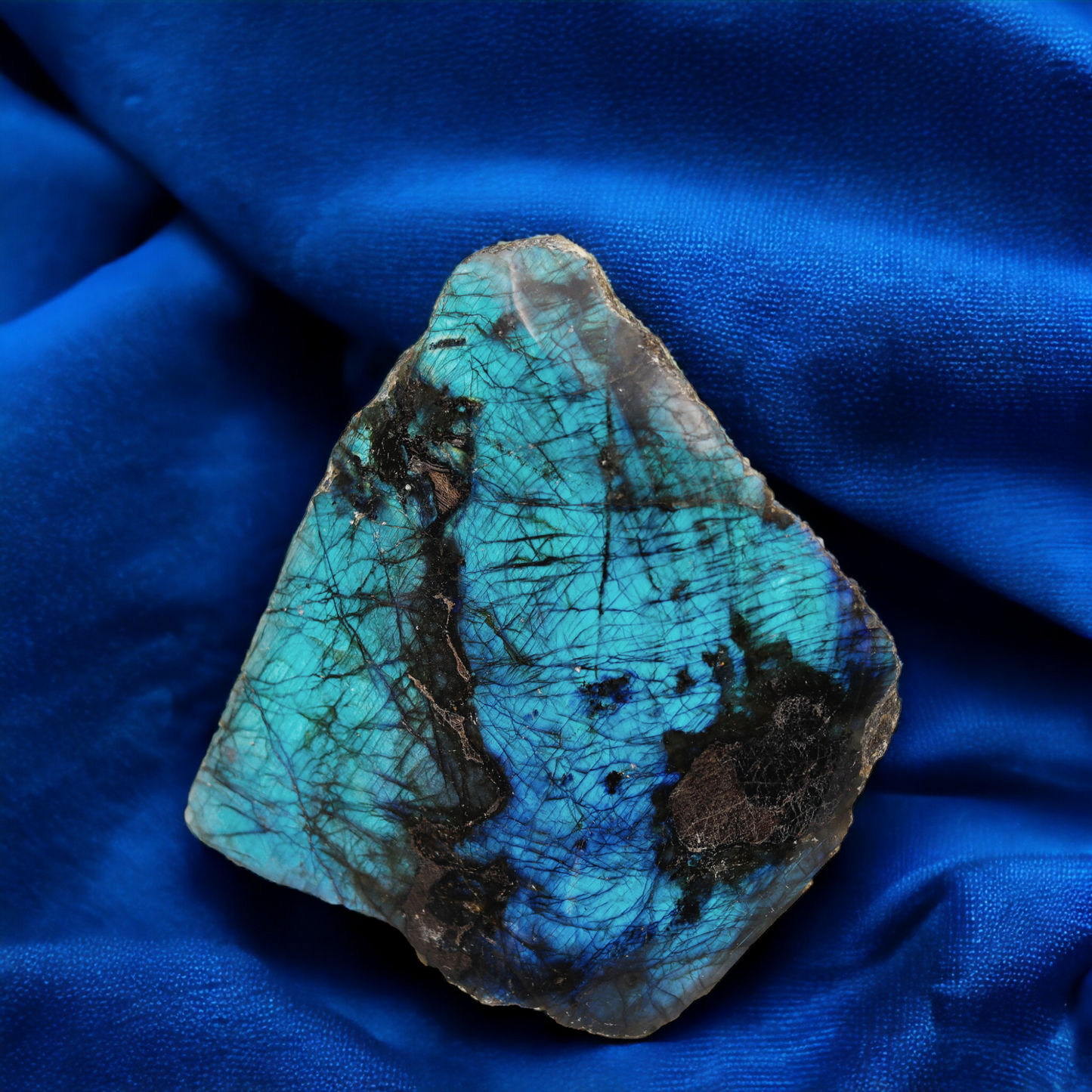 Labradorite bleu argent irisé