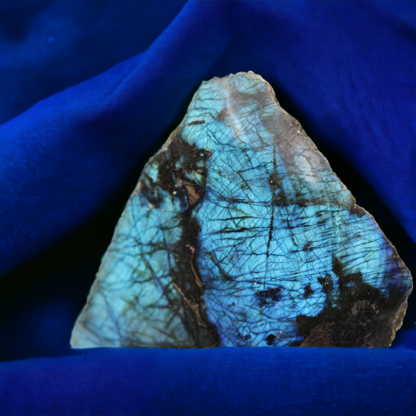 Labradorite bleu argent irisé