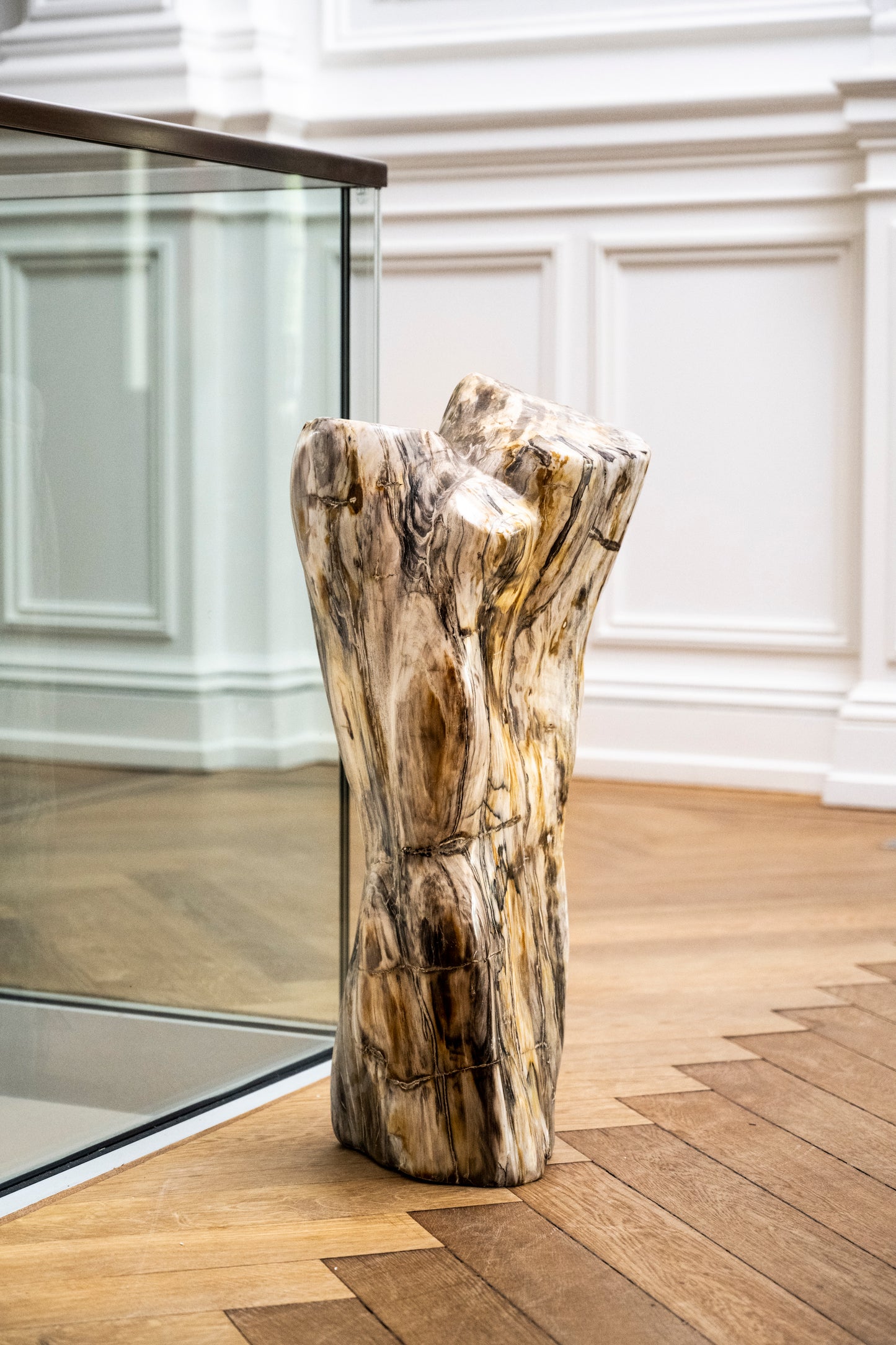 Petrified wood trunk