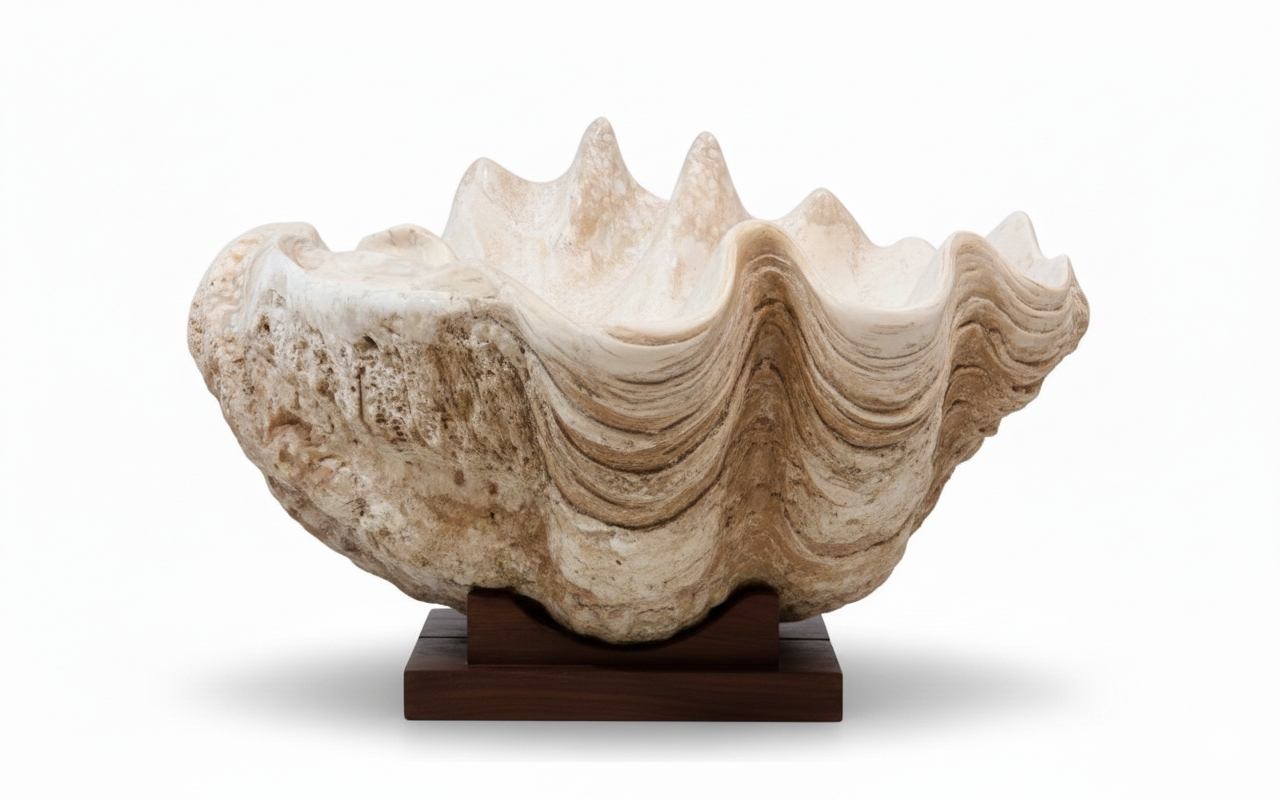 SOLD | Fossilisierte Schale von Tridacna gigas | Kenia, Afrika