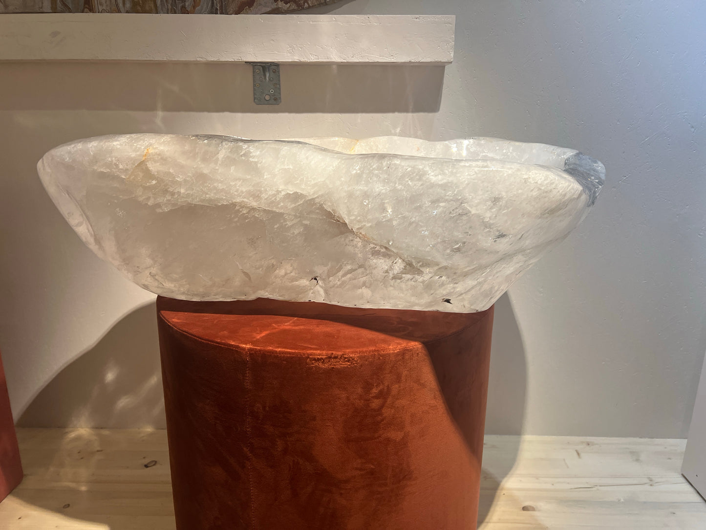 Very large quartz bowl with tourmaline inclusions | Brazil