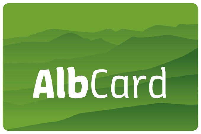 Logo der AlbCard, Partner des Urweltsteinbruchs Holzmaden | Fossilien & Mineralien | Steinbruch, Museum & Shop